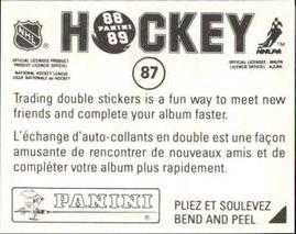 1988-89 Panini Hockey Stickers #87 Frank Musil Back