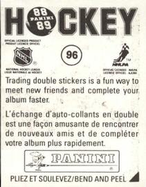 1988-89 Panini Hockey Stickers #96 Minnesota North Stars Back