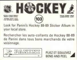 1988-89 Panini Stickers #103 Gino Cavallini Back