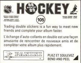 1988-89 Panini Stickers #105 Doug Gilmour Back