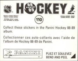 1988-89 Panini Hockey Stickers #110 Rick Meagher Back