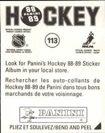 1988-89 Panini Stickers #113 St. Louis Blues Team Photo Back
