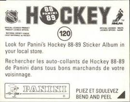 1988-89 Panini Hockey Stickers #120 Borje Salming Back