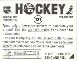 1988-89 Panini Hockey Stickers #121 Wendel Clark Back