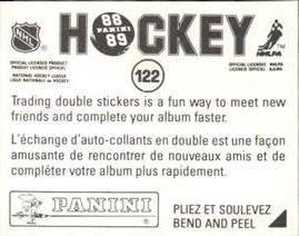 1988-89 Panini Hockey Stickers #122 Russ Courtnall Back