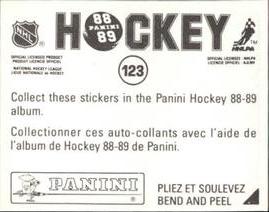 1988-89 Panini Stickers #123 Vincent Damphousse Back