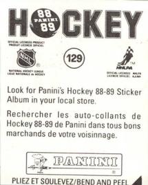 1988-89 Panini Hockey Stickers #129 Toronto Maple Leafs Back