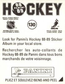 1988-89 Panini Hockey Stickers #130 Vancouver Canucks Team Logo Back