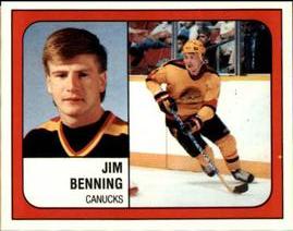 1988-89 Panini Hockey Stickers #133 Jim Benning Front