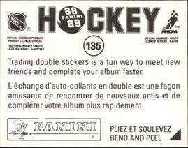 1988-89 Panini Stickers #135 Doug Lidster Back
