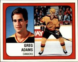 1988-89 Panini Hockey Stickers #136 Greg Adams Front