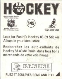 1988-89 Panini Stickers #145 Vancouver Canucks Team Photo Back