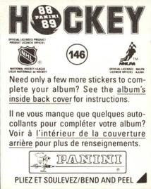 1988-89 Panini Hockey Stickers #146 Winnipeg Jets Team Logo Back