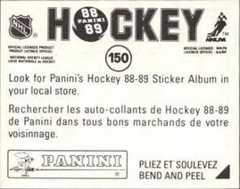 1988-89 Panini Hockey Stickers #150 Dave Ellett Back