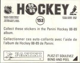 1988-89 Panini Stickers #153 Laurie Boschman Back