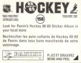 1988-89 Panini Stickers #158 Doug Smail Back