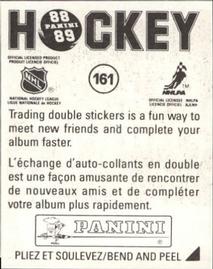 1988-89 Panini Stickers #161 Winnipeg Jets Team Photo Back