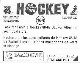 1988-89 Panini Stickers #164 Boston Beats Montreal Back