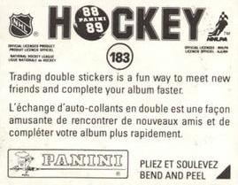1988-89 Panini Stickers #183 Edmonton Oilers Celebrate Back