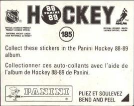 1988-89 Panini Stickers #185 Edmonton Oilers Celebrate Back