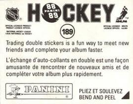 1988-89 Panini Hockey Stickers #189 New Jersey Devils Action Back