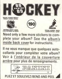 1988-89 Panini Hockey Stickers #190 Marcel Dionne Back