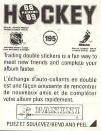 1988-89 Panini Stickers #195 Boston Bruins Back