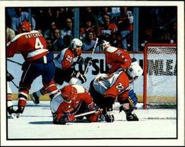 1988-89 Panini Stickers #197 Philadelphia Flyers vs. Washington Capitals Front