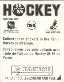 1988-89 Panini Hockey Stickers #198 New York Islanders Back
