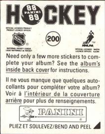 1988-89 Panini Hockey Stickers #200 Pittsburgh Penguins Back