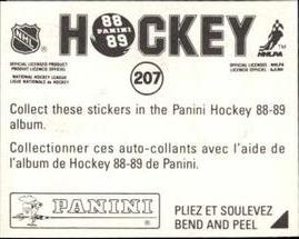1988-89 Panini Hockey Stickers #207 Glen Wesley Back
