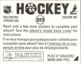 1988-89 Panini Hockey Stickers #223 Dave Andreychuk Back