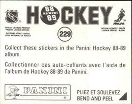 1988-89 Panini Hockey Stickers #229 John Tucker Back