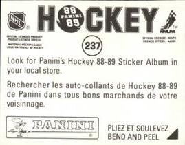 1988-89 Panini Stickers #237 Sylvain Cote Back