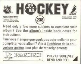 1988-89 Panini Hockey Stickers #238 Ulf Samuelsson Back