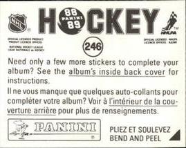 1988-89 Panini Hockey Stickers #246 Carey Wilson Back