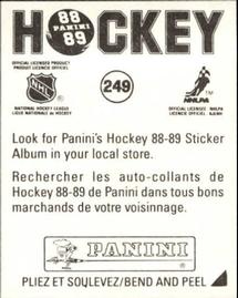 1988-89 Panini Hockey Stickers #249 Montreal Canadiens Team Logo Back