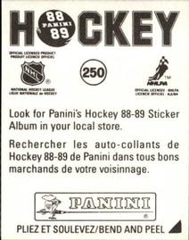 1988-89 Panini Hockey Stickers #250 Montreal Canadiens Uniform Back