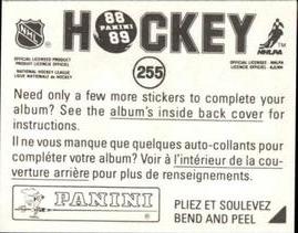 1988-89 Panini Hockey Stickers #255 Petr Svoboda Back