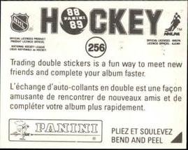 1988-89 Panini Hockey Stickers #256 Guy Carbonneau Back
