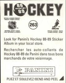 1988-89 Panini Hockey Stickers #263 Montreal Canadiens Back