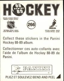 1988-89 Panini Hockey Stickers #266 New Jersey Devils Uniform Back
