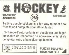 1988-89 Panini Hockey Stickers #269 Bruce Driver Back