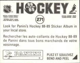 1988-89 Panini Hockey Stickers #271 Aaron Broten Back
