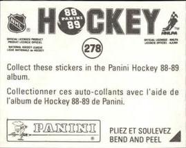 1988-89 Panini Hockey Stickers #278 Pat Verbeek Back