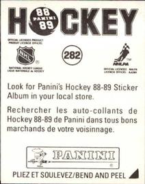 1988-89 Panini Hockey Stickers #282 New York Islanders Uniform Back
