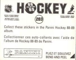 1988-89 Panini Hockey Stickers #283 Kelly Hrudey Back