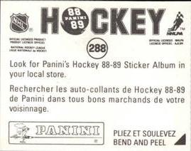 1988-89 Panini Hockey Stickers #288 Alan Kerr Back