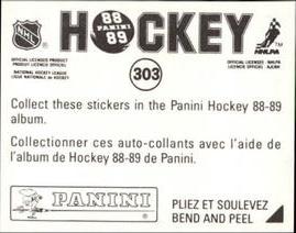 1988-89 Panini Hockey Stickers #303 James Patrick Back