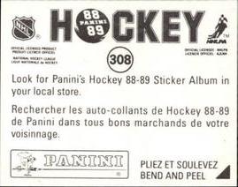 1988-89 Panini Hockey Stickers #308 Don Maloney Back
